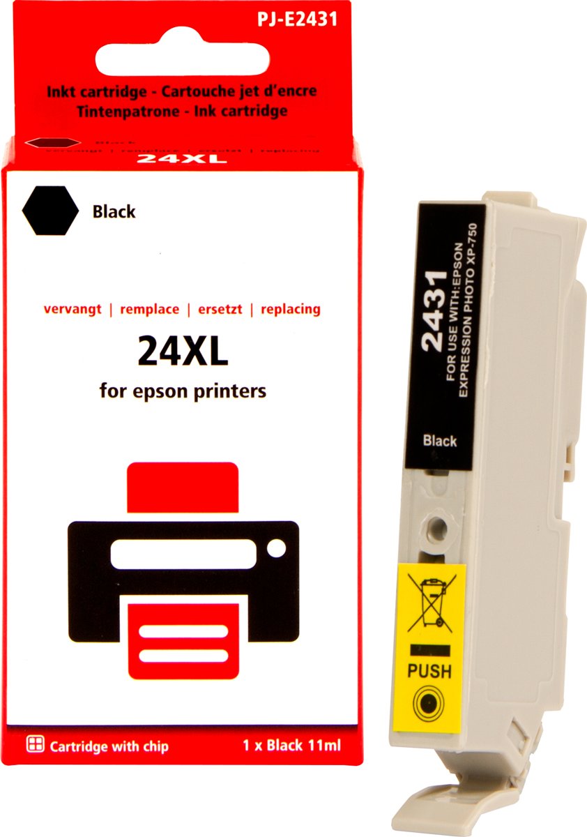 Epson 24 XL (T2431) inktcartridge |Zwart| - Pixeljet